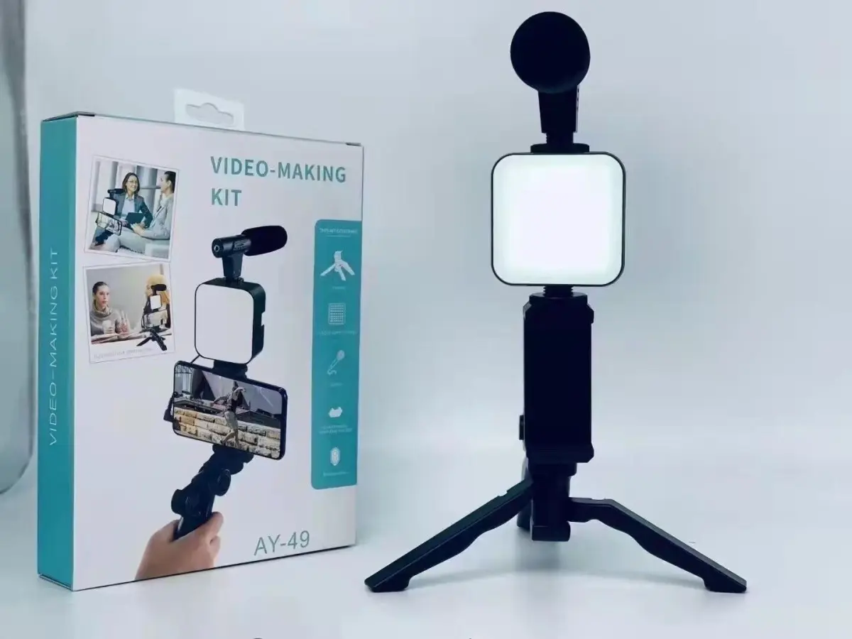 Remote Control Vlogging Video Making Kits Microphone LED Fill Light Mini Tripod Video Kit - Product Image 2