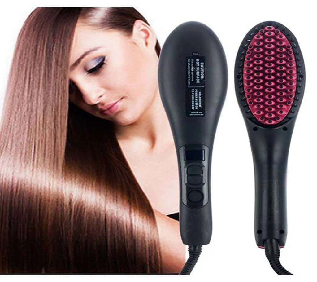 Professional Hair Straightener and Curling Iron Comb Brush - Product Image 1