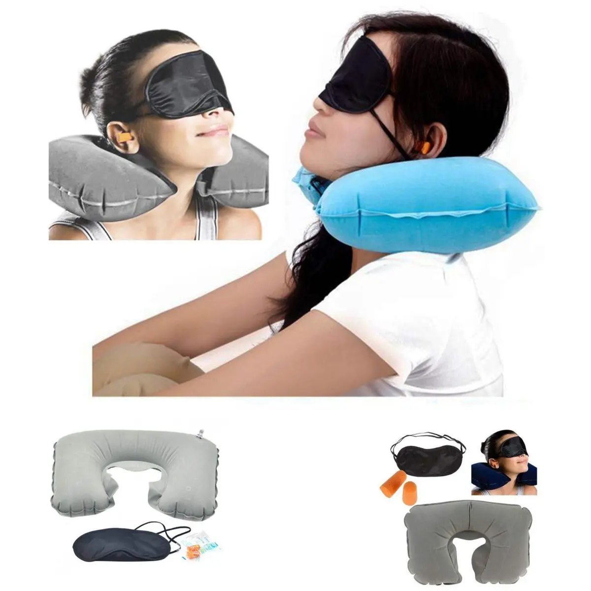 3 In 1 Premium Travel Neck Pillow - Multicolor - Product Image 2