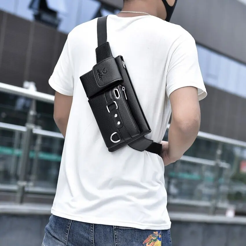 Men Fashion Multifunctional Shoulder Bag Crossbody Bag Waist Bag - Bag - Product Image 1