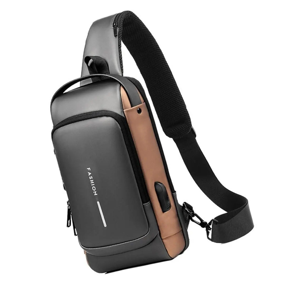 Multifunction Patent Leather Chest Bag Waterproof Men Crossbody Bag Anti-Theft Travel Shoulder Bags Men Travel Backpack - Product Image 2