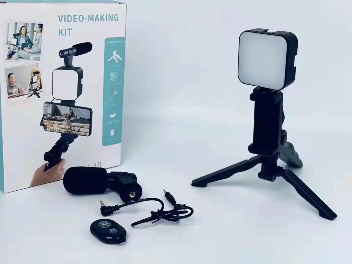 Remote Control Vlogging Video Making Kits Microphone LED Fill Light Mini Tripod Video Kit - Product Image 3