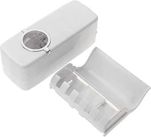 Automatic Hands-Free Wall Mounted Toothpaste Dispenser Squeezer with Detachable 5 Hole Toothbrush Holder - Product Image 2