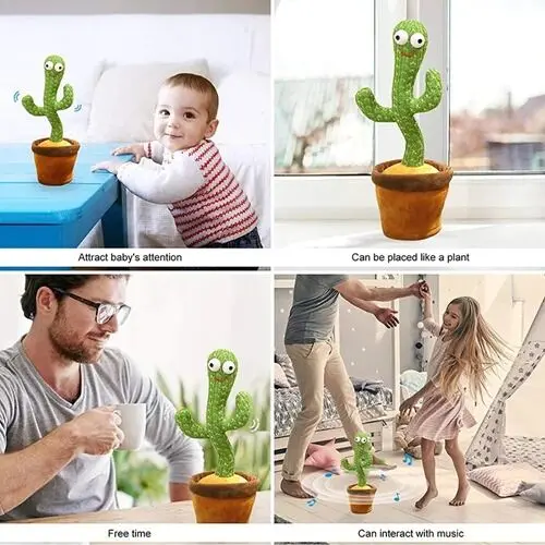 Dancing Cactus,Cactus Toy,Cactus Toys for Kids That Repeats Your Words,Dancing Cactus  Plush for Babies Talking & Repeating Home Decoration - Product Image 1