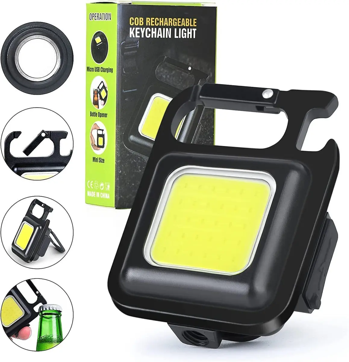 Mini LED Keychain Flashlights Multifunctional Portable Light USB Charging Camping Lamp Outdoor Torch Fishing Lantern - Product Image 2