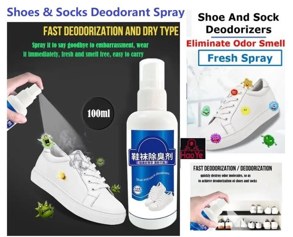 Shoes & Socks Deodorant Sneaker Shoe Deodorizer Mist Spray 100ml
