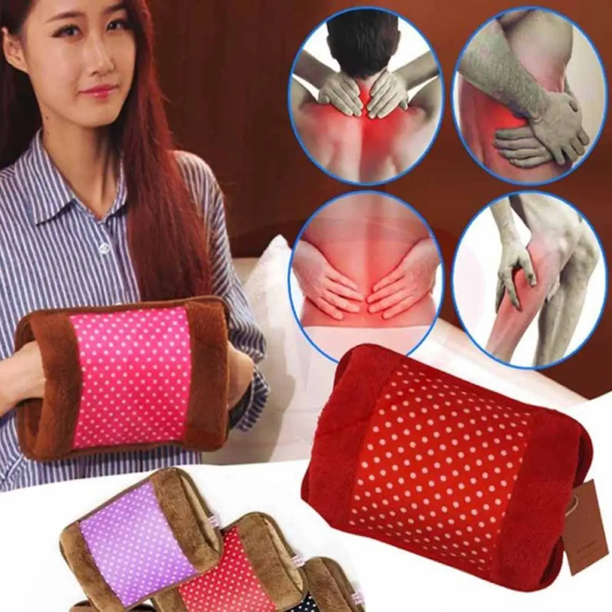 Electric Hot Water Bag pain remover - Multicolour - Product Image 1