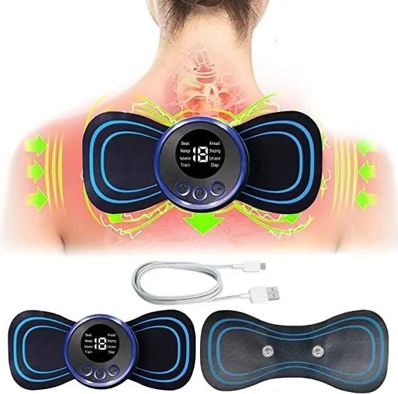 Portable Mini Electric Neck Massager Back Body With USB Charging Cable,EMS Electric Pulse Neck Masseger Muscle Stimulator Relief Pain Relax