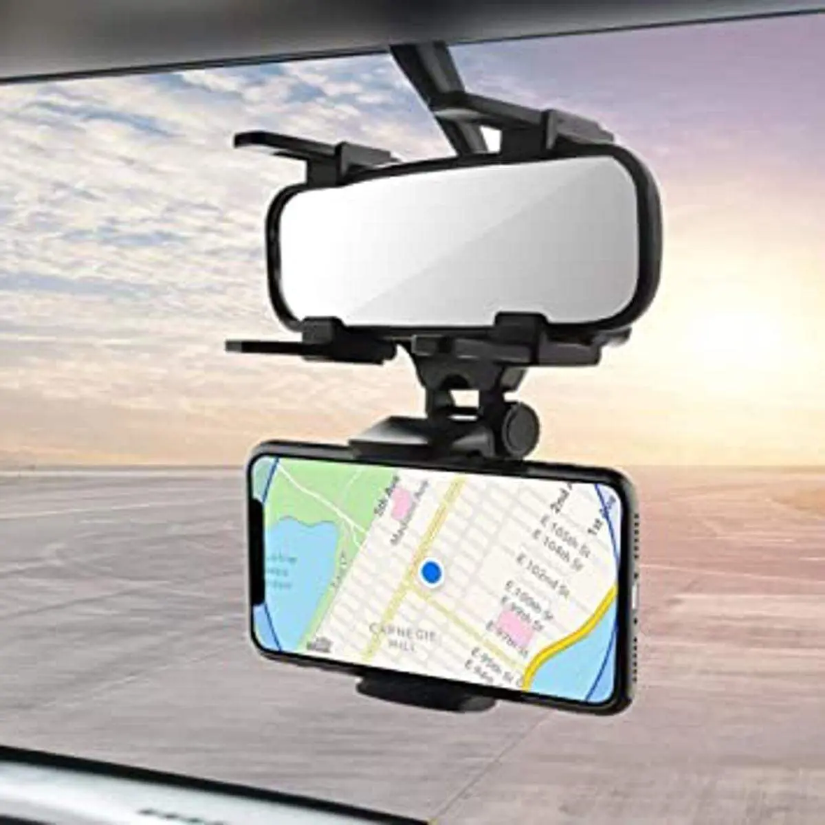 Public 360 Degrees Rearview Mirror Mount Stand Holder - Car Accessories - Keep Phone Secure In The Car 360-Degree Rearview Mirror Mount