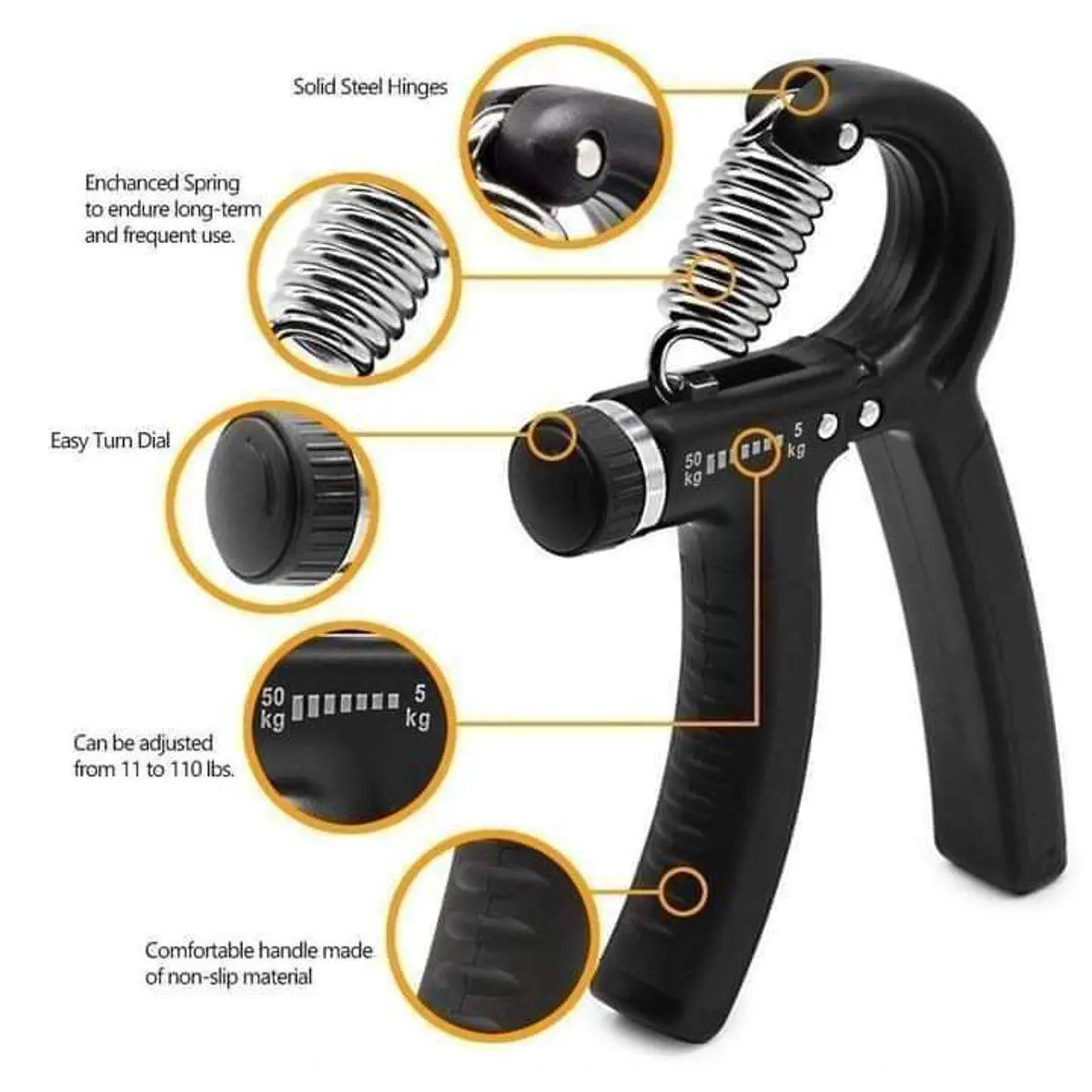 Adjustable Heavy Grips Hand Gym Power Fitness Hand Exerciser Grip Wrist Strength Training Hand Gripper