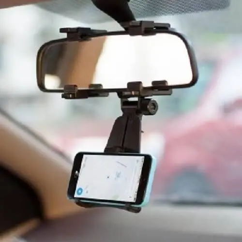 Public 360 Degrees Rearview Mirror Mount Stand Holder - Car Accessories - Keep Phone Secure In The Car 360-Degree Rearview Mirror Mount - Product Image 3