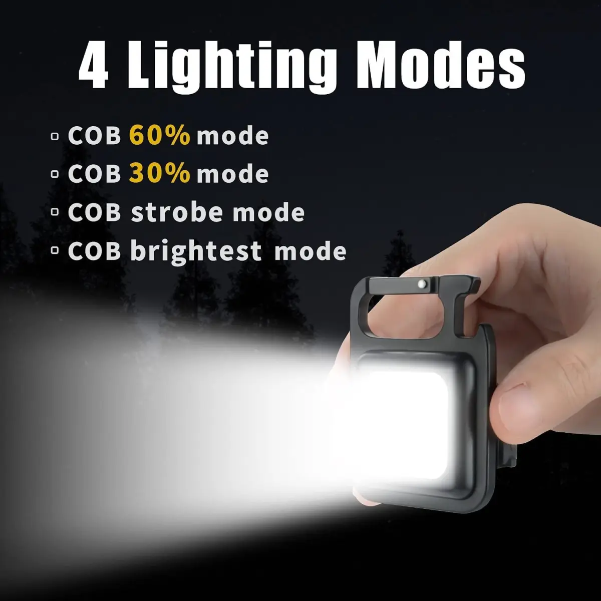 Mini LED Keychain Flashlights Multifunctional Portable Light USB Charging Camping Lamp Outdoor Torch Fishing Lantern - Product Image 1