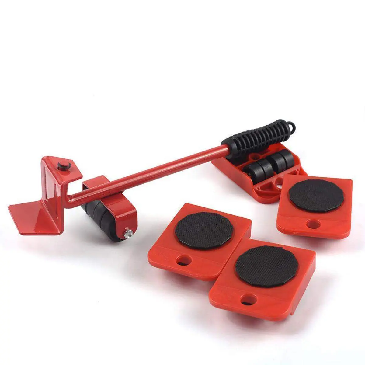 Furniture Mover Set Furniture Mover Tool Transport Lifter Heavy Stuffs Moving Wheel Roller Bar Hand Tools