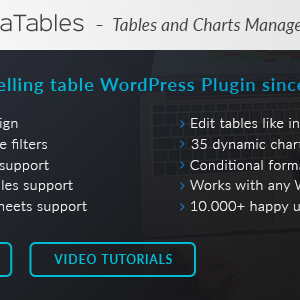 Wp DataTables Tables and Charts Manager for WordPress