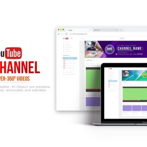 360 Video Channel – Youtube Banner Template