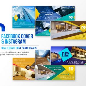 10 Facebook Cover & 10 Instagram Real Estate Post