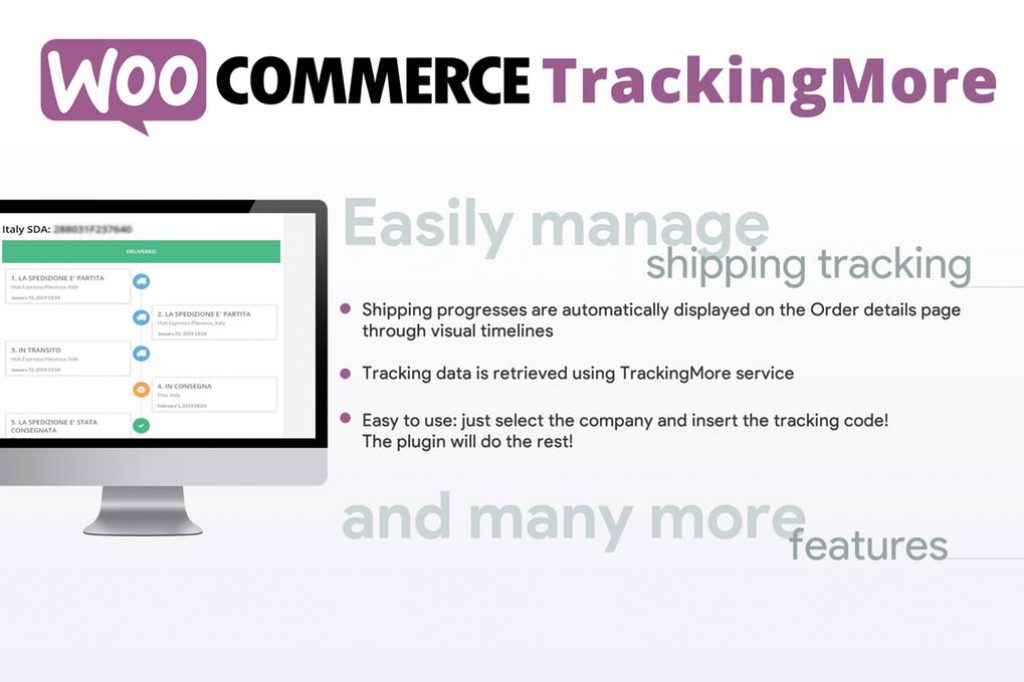 Tracking more. WOOCOMMERCE shipping tracking.