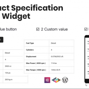 Product Specification Table Widget For Elementor