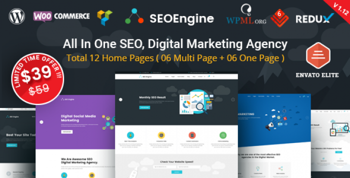 SEO Engine v1.12 SEO Digital Marketing Agency WordPress Theme