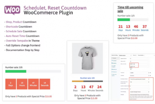 Schedule, Reset Countdown Plugin WooCommerce WooCP