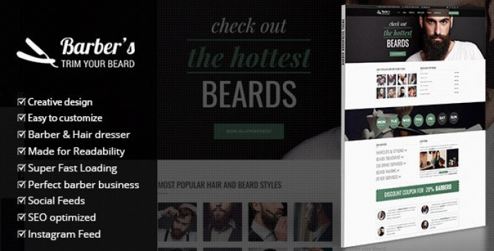 WordPress Theme for Barbers & Hair Salons